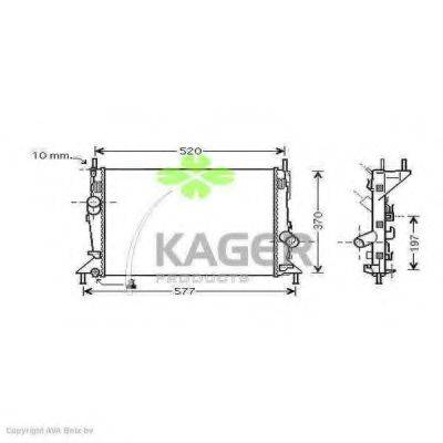 KAGER 312272 Радіатор, охолодження двигуна