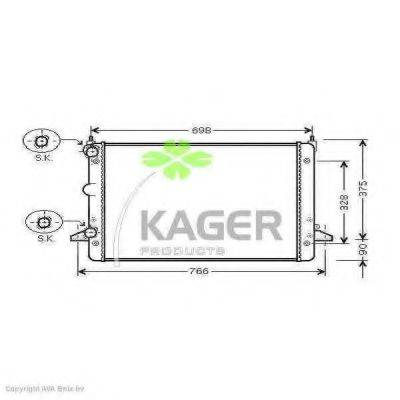 KAGER 312303 Радіатор, охолодження двигуна