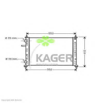 KAGER 312757 Радіатор, охолодження двигуна