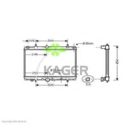 KAGER 312811 Радіатор, охолодження двигуна