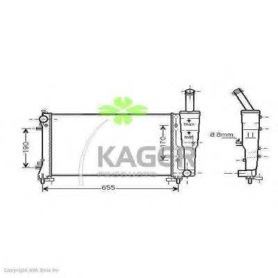 KAGER 312929 Радіатор, охолодження двигуна