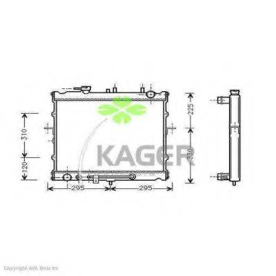 KAGER 313657 Радіатор, охолодження двигуна