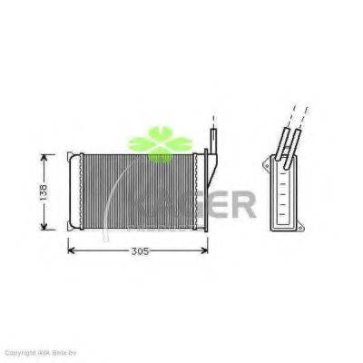 KAGER 320030 Теплообмінник, опалення салону