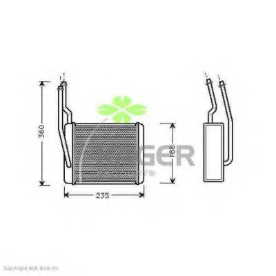 KAGER 320040 Теплообмінник, опалення салону