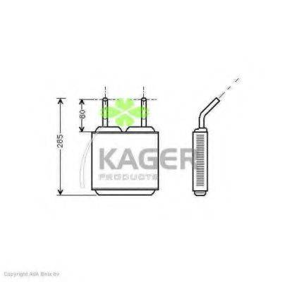 KAGER 320077 Теплообмінник, опалення салону