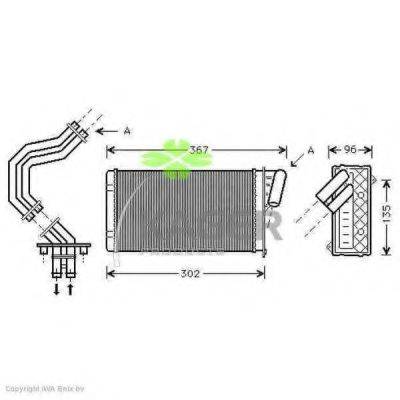 KAGER 320115 Теплообмінник, опалення салону