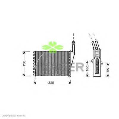 KAGER 320117 Теплообмінник, опалення салону