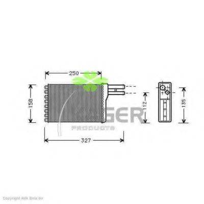 KAGER 320381 Теплообмінник, опалення салону
