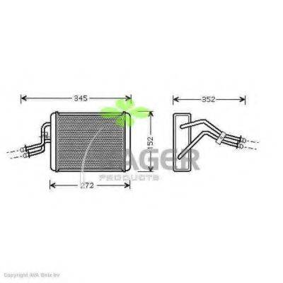 KAGER 320392 Теплообмінник, опалення салону