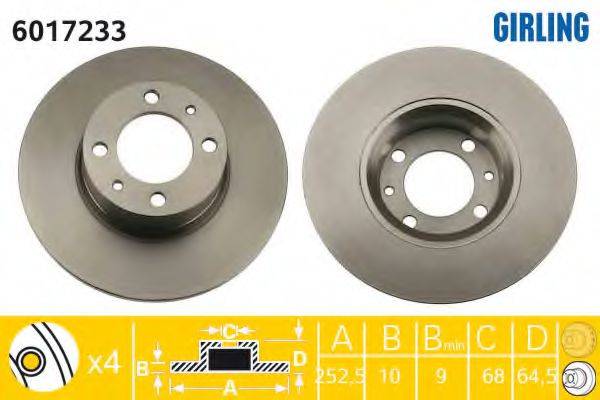 GIRLING 6017233 гальмівний диск