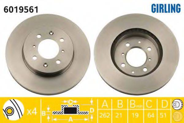GIRLING 6019561 гальмівний диск