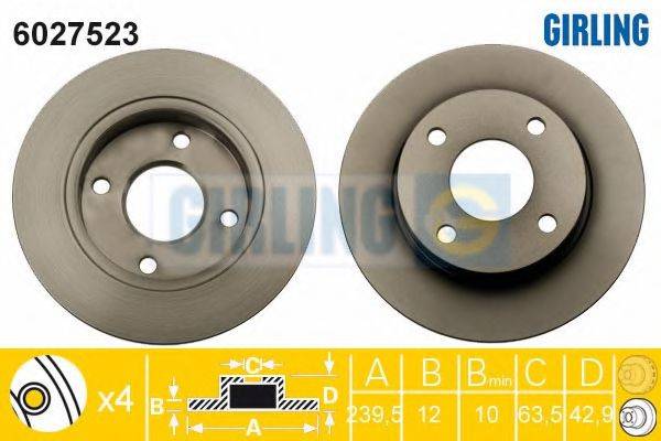 GIRLING 6027523 гальмівний диск
