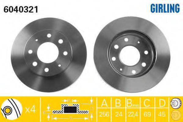 GIRLING 6040321 гальмівний диск