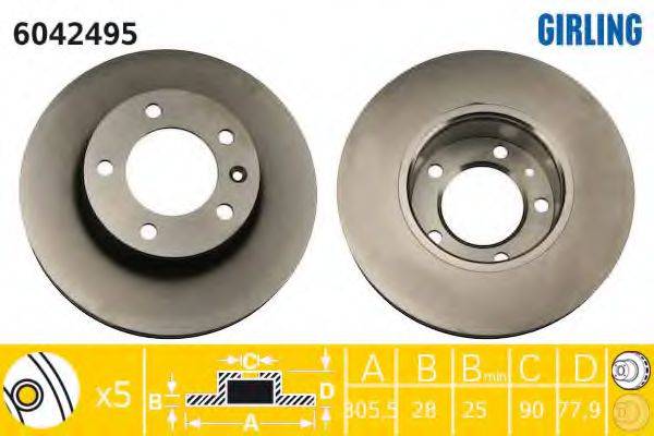 GIRLING 6042495 гальмівний диск