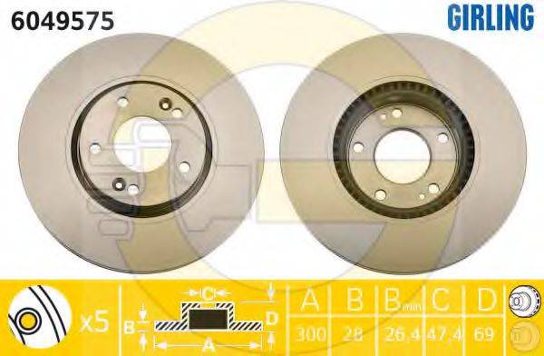 GIRLING 6049575 гальмівний диск