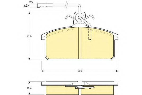 GIRLING 6104221 Комплект гальмівних колодок, дискове гальмо