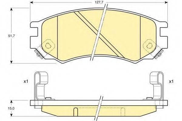 GIRLING 6111759 Комплект гальмівних колодок, дискове гальмо