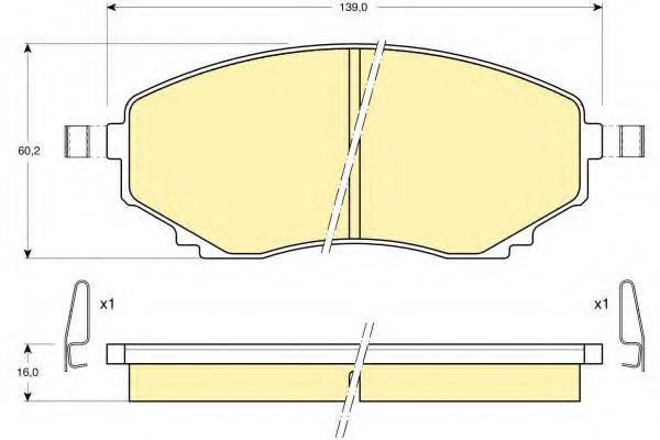 GIRLING 6111779 Комплект гальмівних колодок, дискове гальмо