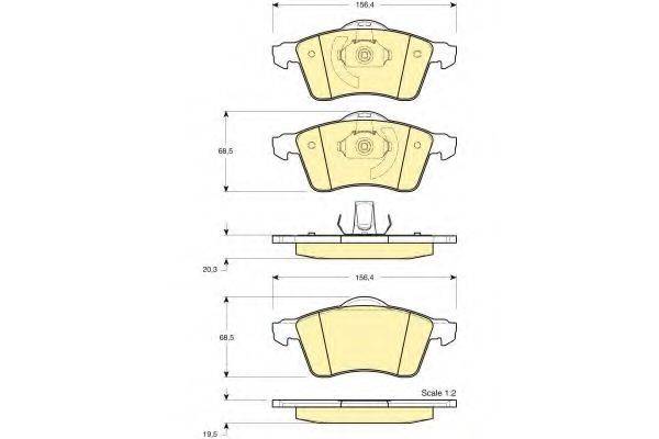 GIRLING 6112822 Комплект гальмівних колодок, дискове гальмо