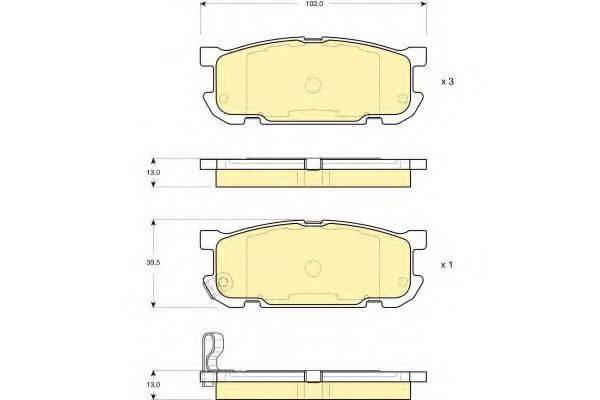 GIRLING 6133039 Комплект гальмівних колодок, дискове гальмо