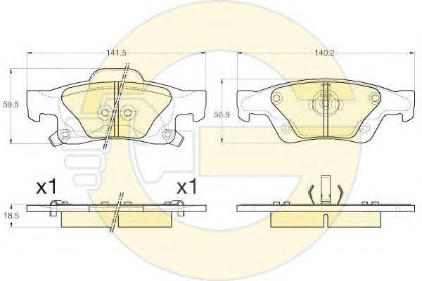 GIRLING 6144482 Комплект гальмівних колодок, дискове гальмо