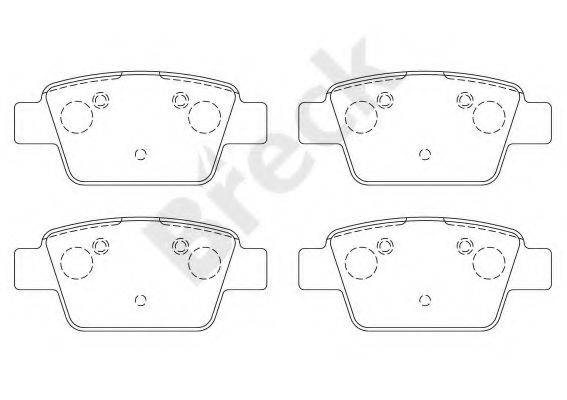 BRECK 237140070400 Комплект гальмівних колодок, дискове гальмо