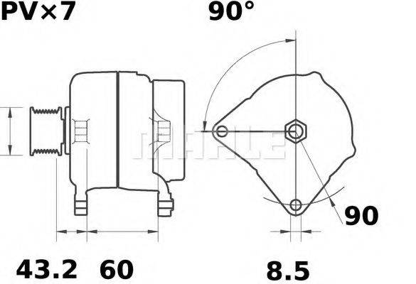 MAHLE ORIGINAL MG558 Генератор