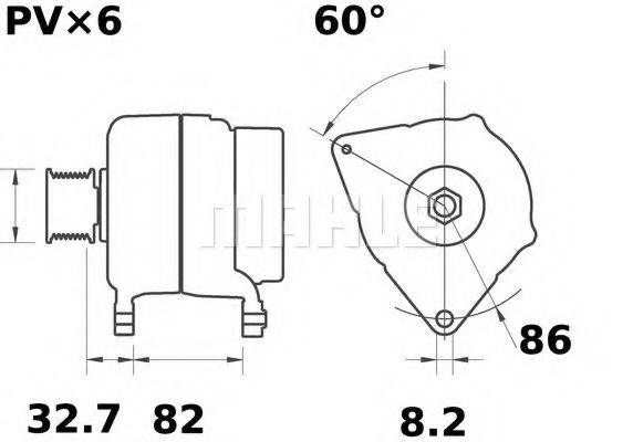 MAHLE ORIGINAL MG306 Генератор