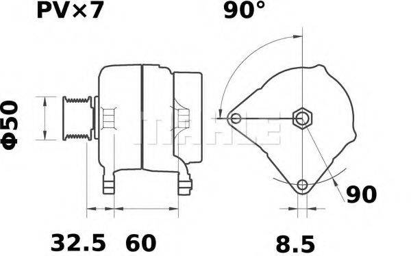 MAHLE ORIGINAL MG65 Генератор