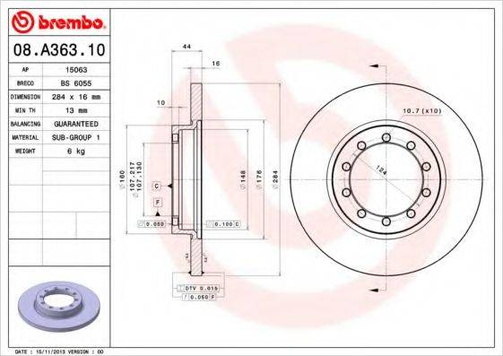 BRECO BS6055 гальмівний диск