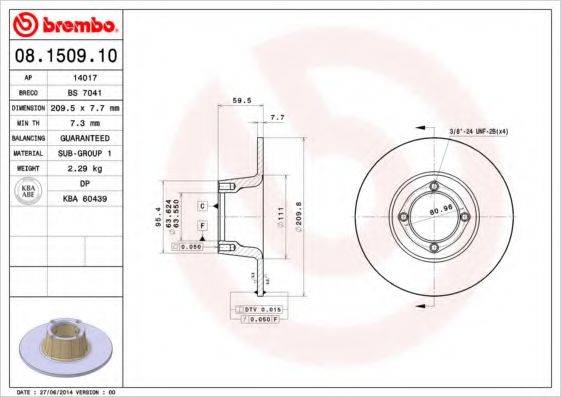 BRECO BS7041 гальмівний диск