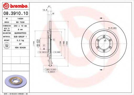 BRECO BS7230 гальмівний диск