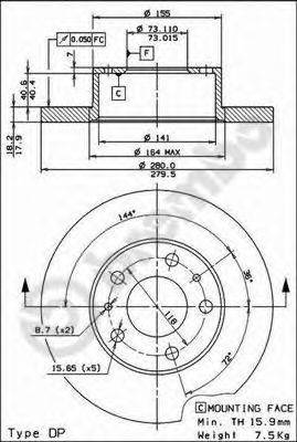 BRECO BS7501 гальмівний диск