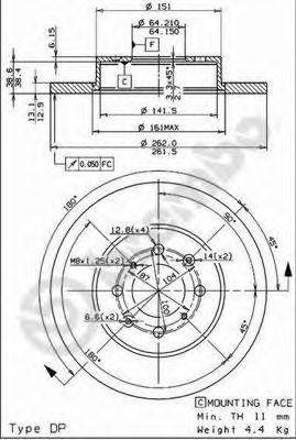 BRECO BS7533 гальмівний диск