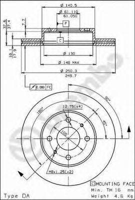 BRECO BS8116 гальмівний диск