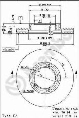 BRECO BS8186 гальмівний диск