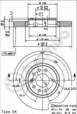 BRECO BS8468 гальмівний диск