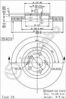 BRECO BS8524 гальмівний диск