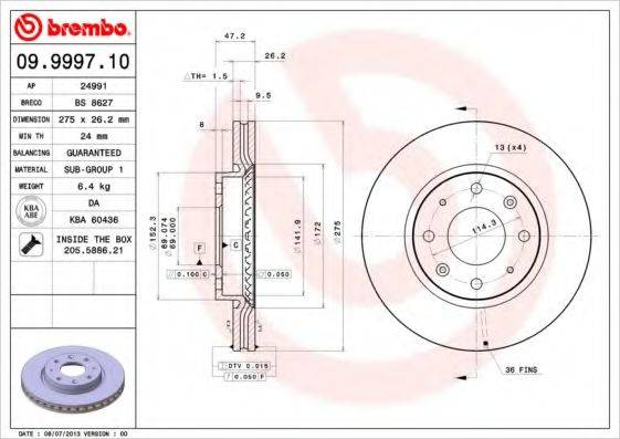 BRECO BS8627 гальмівний диск