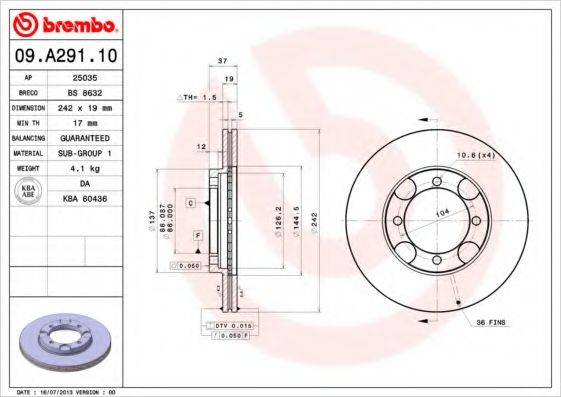 BRECO BS8632 гальмівний диск