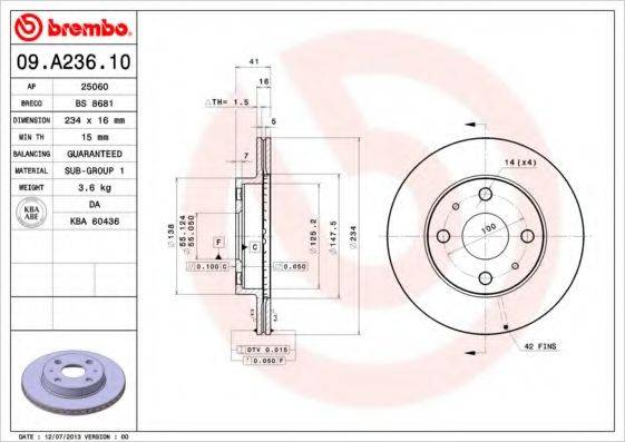 BRECO BS8681 гальмівний диск