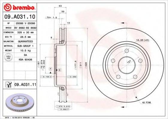 BRECO BS8692 гальмівний диск