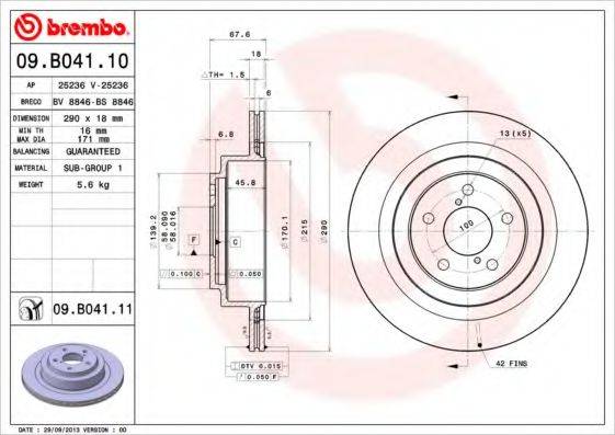 BRECO BS8846 гальмівний диск