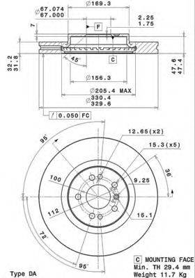 BRECO BV8653 гальмівний диск