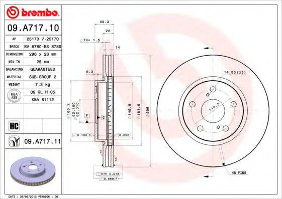 BRECO BV8780 гальмівний диск