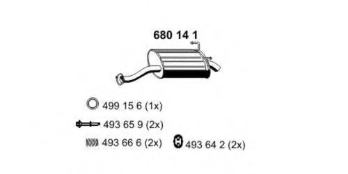 ERNST 680141 Глушник вихлопних газів кінцевий