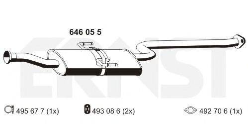 ERNST 646055 Середній глушник вихлопних газів