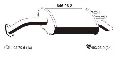 ERNST 646062 Глушник вихлопних газів кінцевий