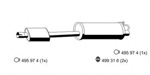 ERNST 330268 Середній глушник вихлопних газів