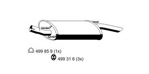 ERNST 310123 Глушник вихлопних газів кінцевий